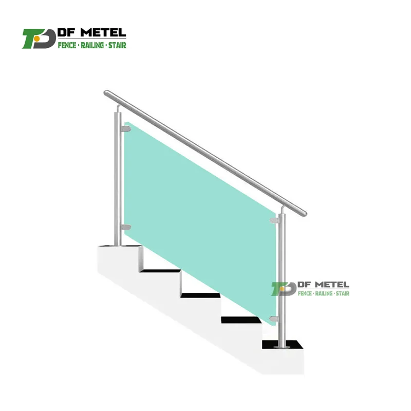 DF Hot Selling Stainless Steel Balustrade Stair / Balcony Glass Railing Post Deck Railing System
