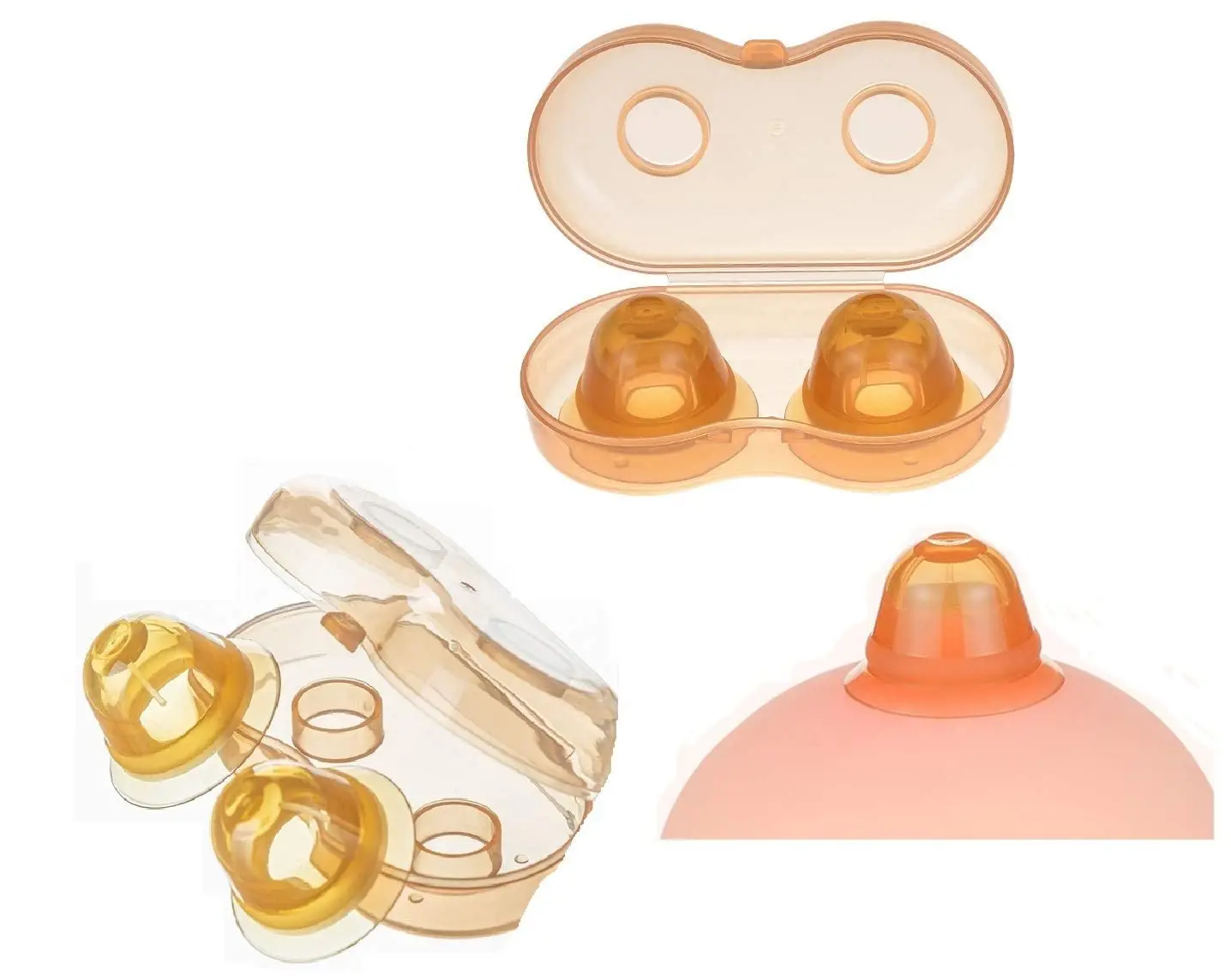 2 Pc Nipple Corrector Suction Nipple Teat Aspirator Corrector for Inverted Flat Small Nipples