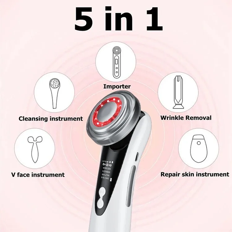 Trending 2024 New Home Beauty Skin Tightening Rejuvenation Face Massager Iontophoresis Led Photon Light Skin Care Beauty Machine