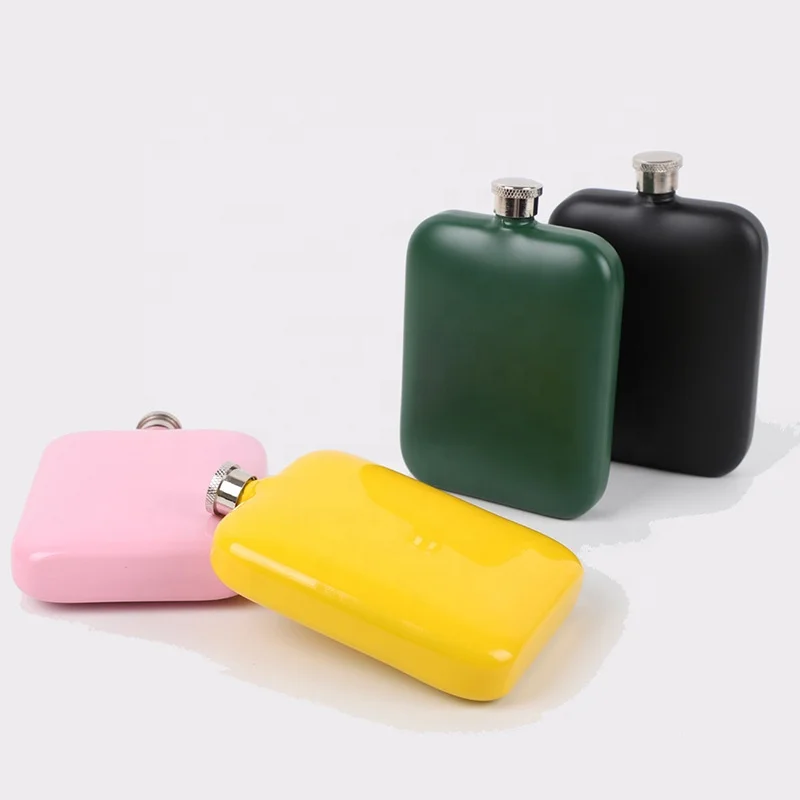 Food Grade Stainless Steel Hip Flask Square 6oz Portable Wine Bottle Customized