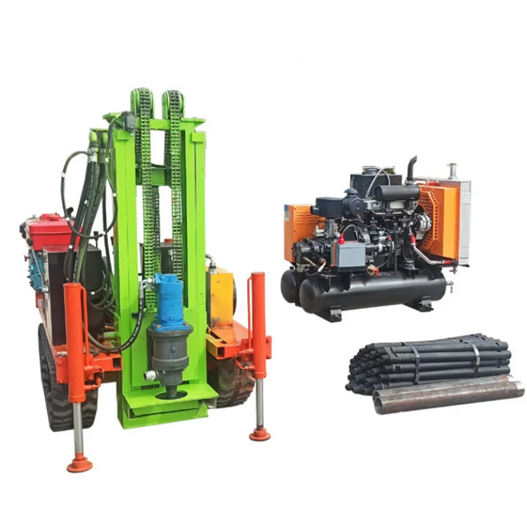 down-the-hole drilling rigs with good quality Air compressor and mud pump Rotary drilling rig 35hp