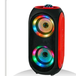 New cross-border e-commerce dual four-inch outdoor sports speakers LED lights portable card U disk K song portable audio Y2188