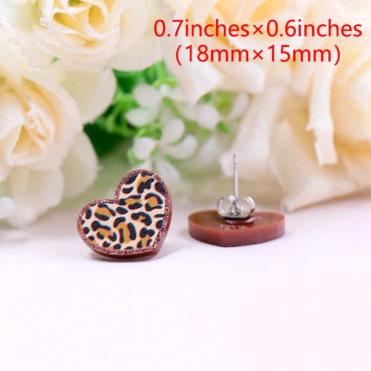 ERS336ER1342 Valentine Statement Earrings For Girl Laser Cut Heart Stud Earrings Lover Acrylic Jewelry