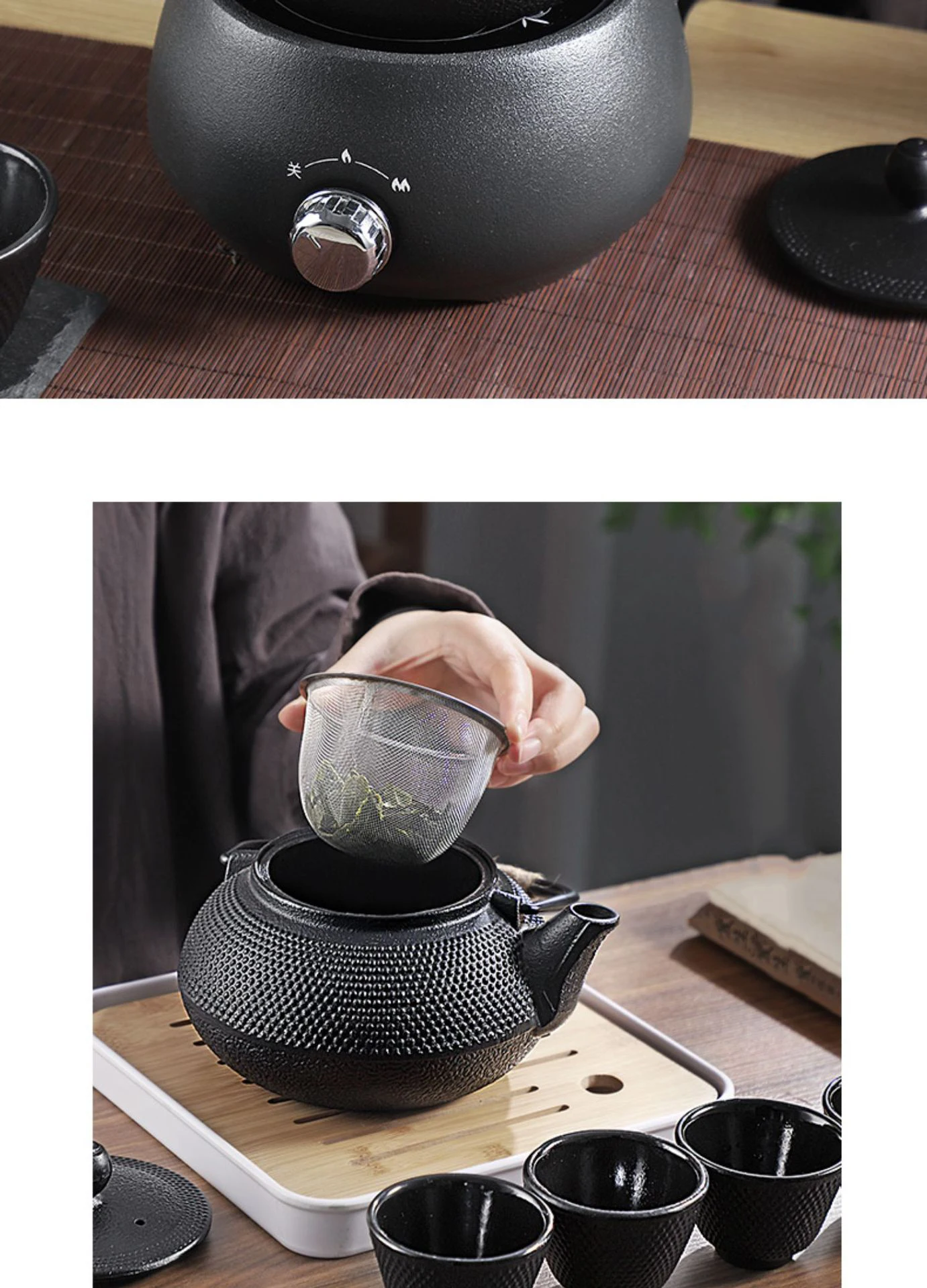 Japanese Teapot Durable Cast Iron Water Kettle Boiling Tea And Coffee Cast Iron Tea Kettle Camping With Stainless Steel Infuser