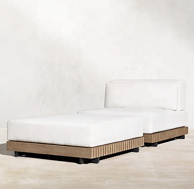
Modern Rattan Wood l Shaped Grey Couch Living Room Garden Set Furniture Sofa Bed Outdoor Sofa 