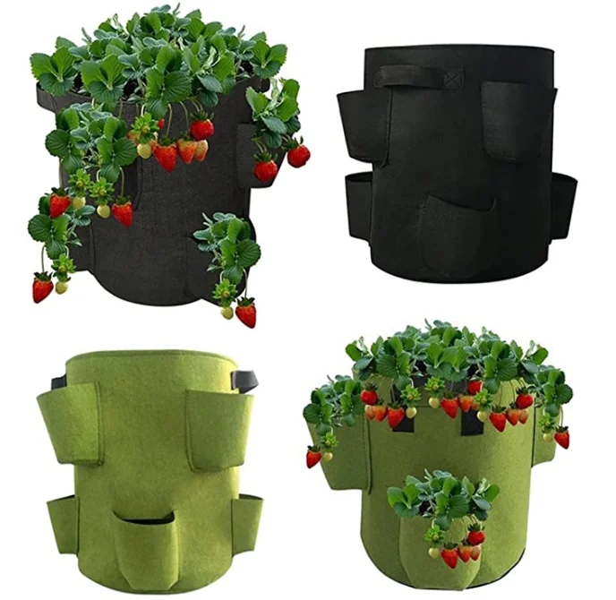 Factory price  thickened heavy duty plant bag strawberry grow bags vegetable fruit plant bags garden tools