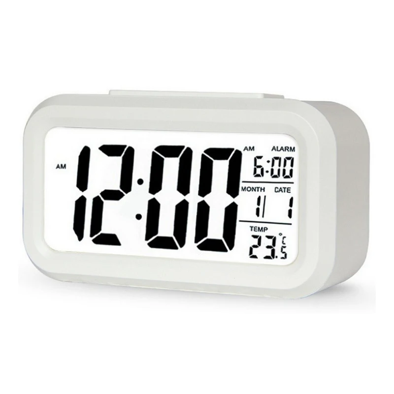 Temperature Date Display Usb Desktop Strip Mirror Minimalist Digital Alarm Clock Led