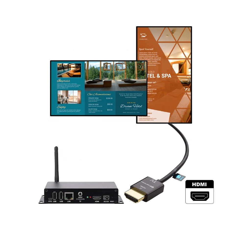 Full 1080P HD internet online remote control digital signage video media advertising player