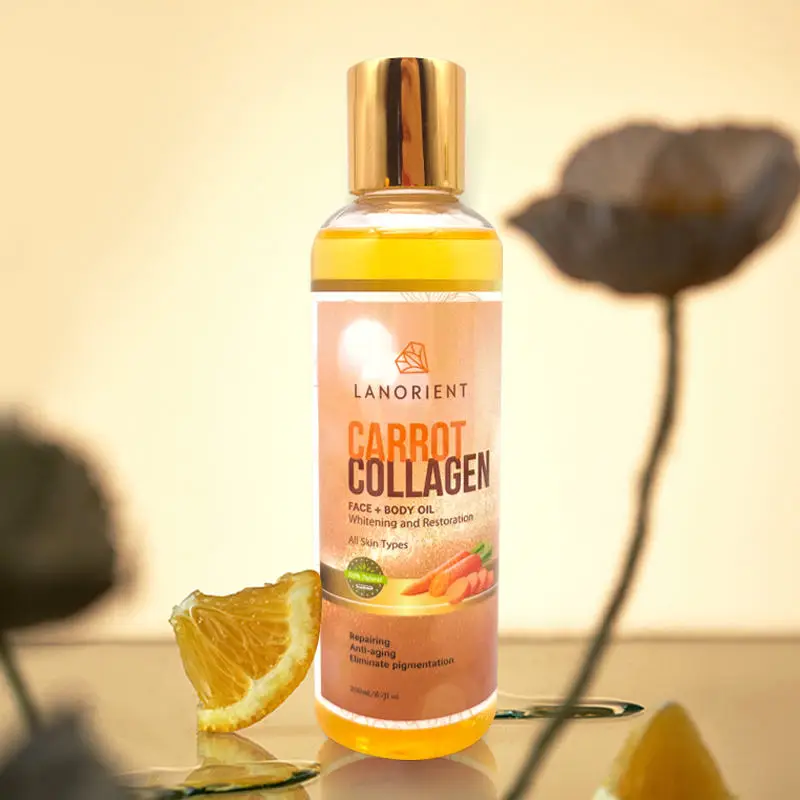 Private Label 7 Days Quick Skin Whitening Collagen Anti-Aging Carrot Oil For Dark Skin Whitening