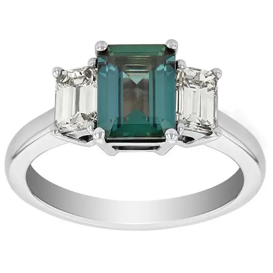 Новинка белое золото 14 к натуральный Изумрудный камень александрита 3 Алмазный кубический циркон Изящные Ювелирные изделия 925