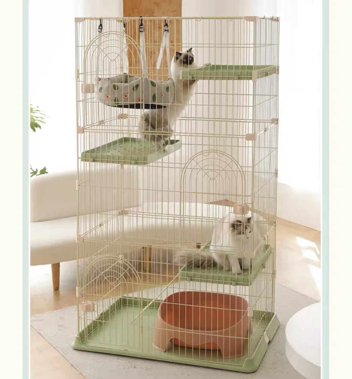 Wholesale stainless chicken coop rabbit playpen large diy cat outdoor metal cage enclosure three layered pet cat cage
