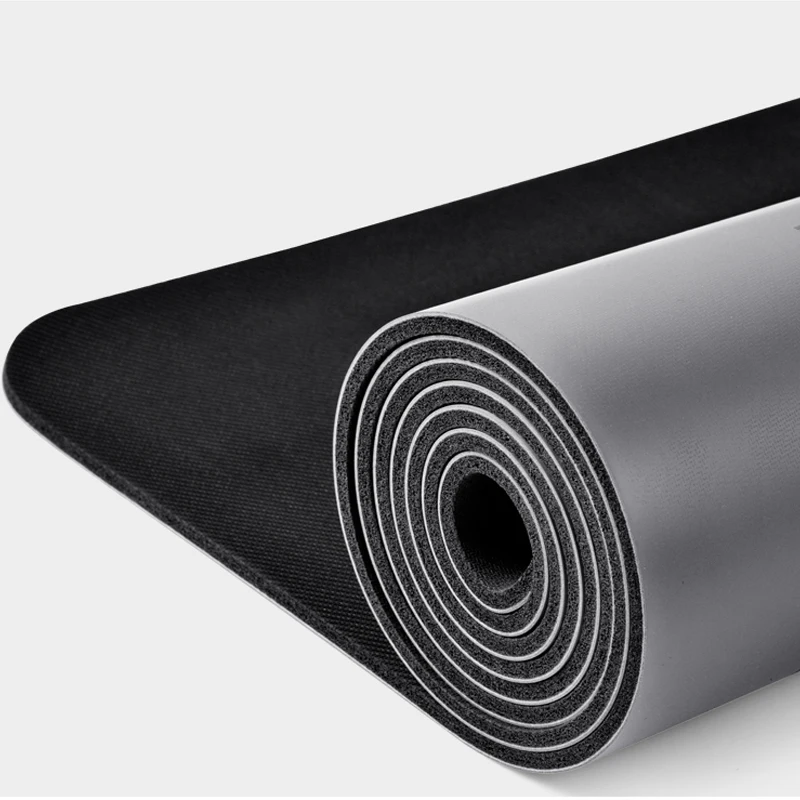 Custom Logo Eco Friendly Anti Slip Print Black Rubber Yoga Mat PU