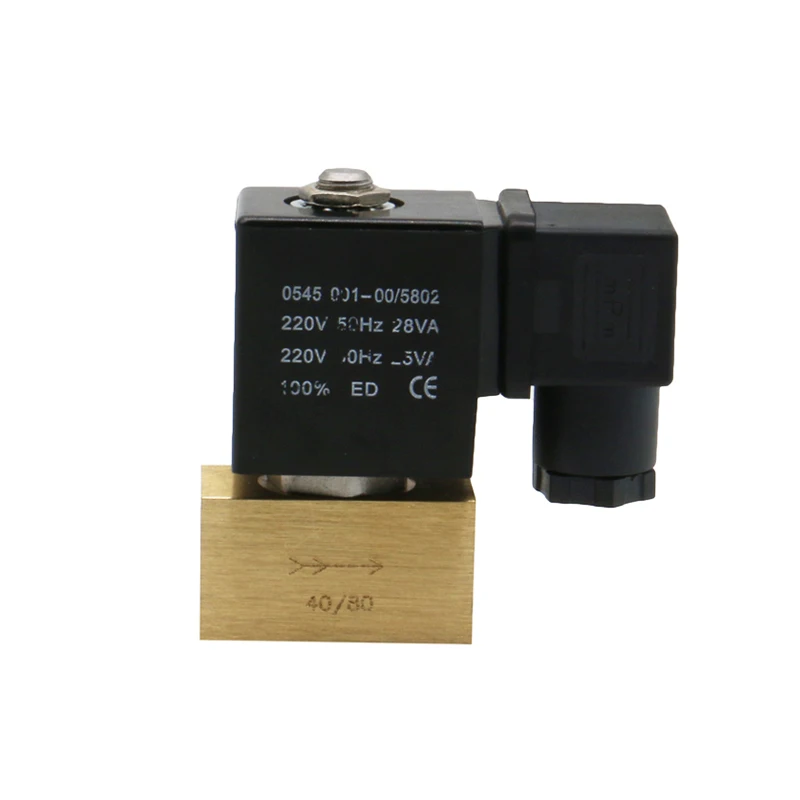 Small Two-Position Two-Way High Pressure Solenoid Valve Normally Closed 8Mpa Water Valve Air Valve AC220VDC24V