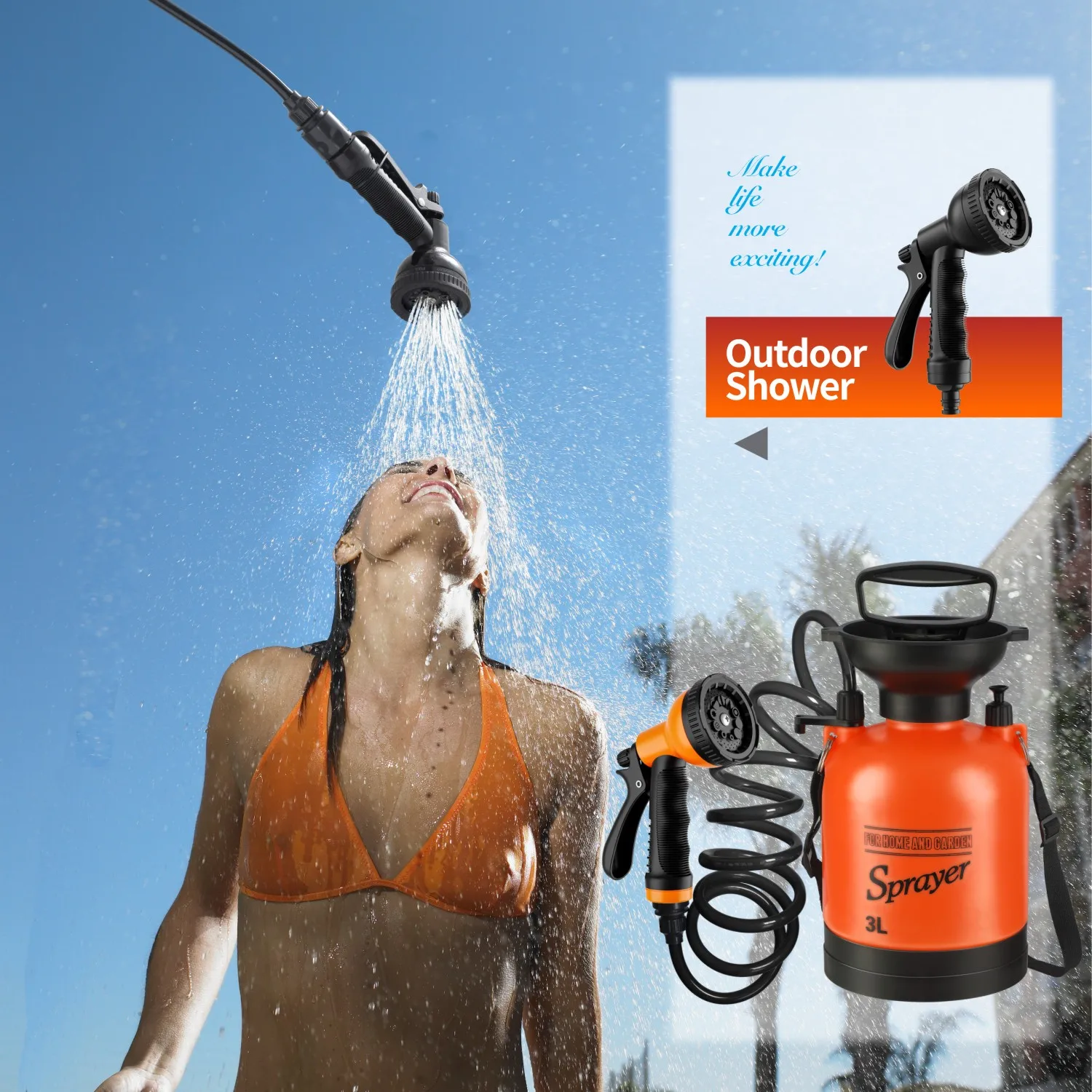 Garden Hose Nozzle High Pressure Hose Spray Nozzle 10 Way Spray Pattern For Watering Car Washing Showering Pet