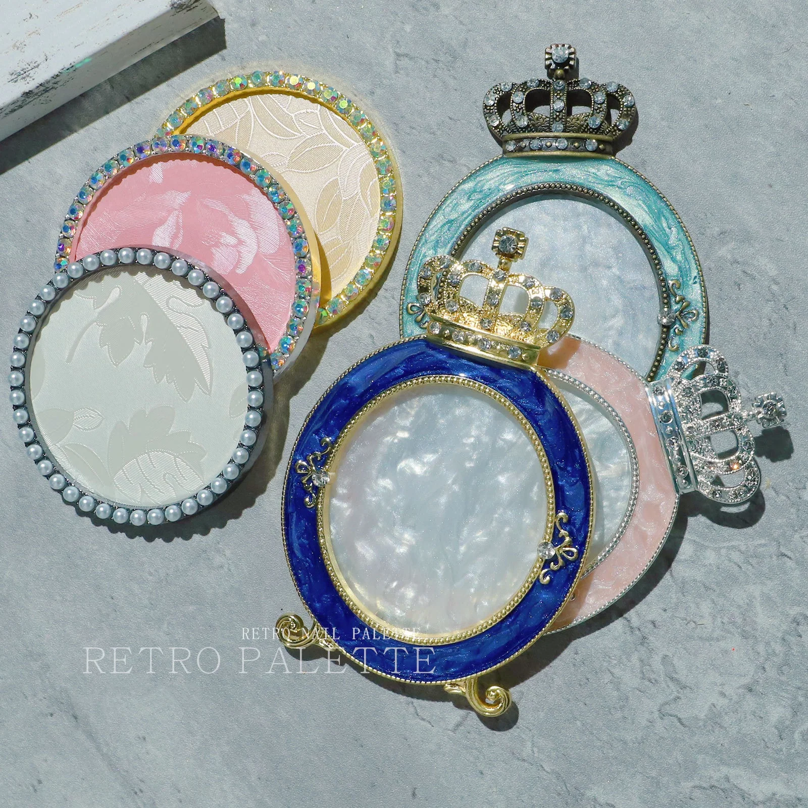 Crown Resin Nail Art Palette Dish Gel Polish Pigment Nail Display Tips Holder Drawing Manicure Tools Chrome Nails Palette