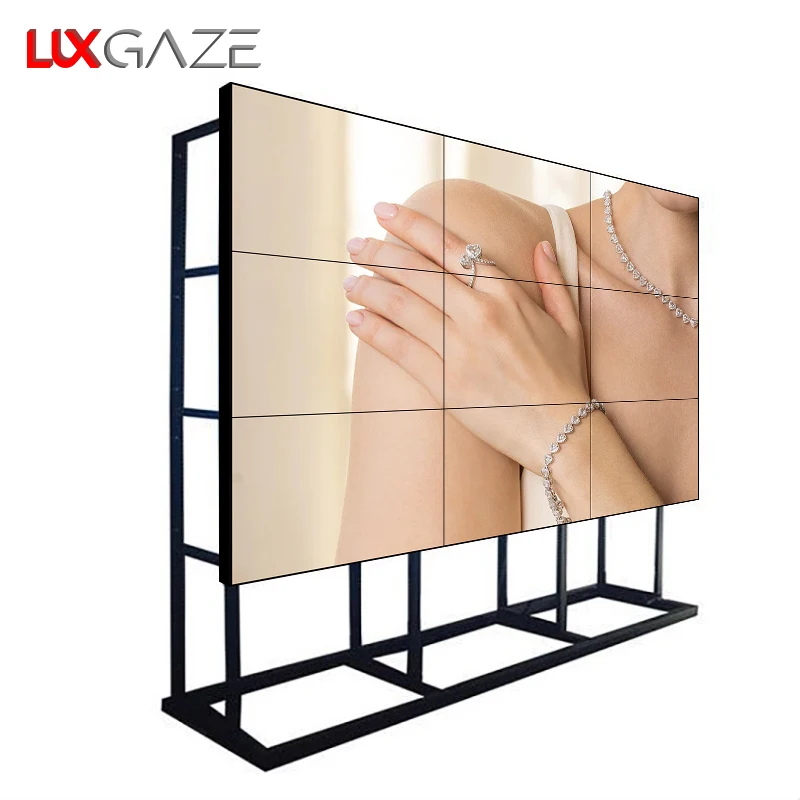 LuxGaze Vertical Lcd Panel Electronics Sign Digital Signage And Displays 46 55inch 1.7 mm Splicing Screen Lcd Video Wall
