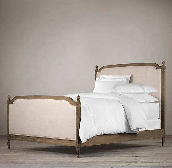 2024 Chinese Factory European Style Luxury Classic Latest Double Bed Designs Solid Wood Bed Bedroom Sets Bed