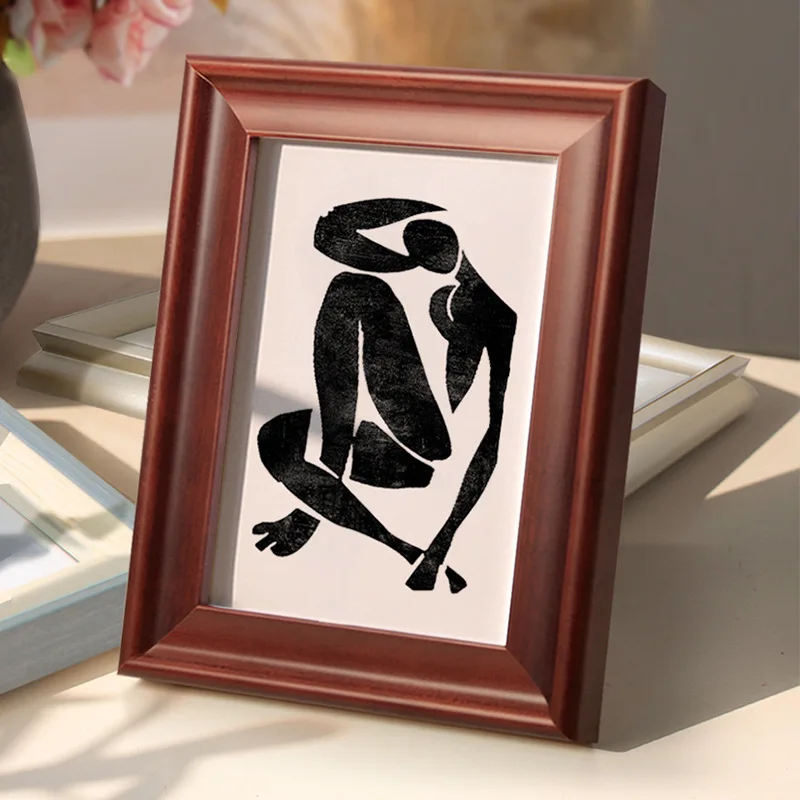 Family Wooden Photo Frame Wall Mounted Back Stand Custom Sizes Solid Wood Picture Frames For Table Top Display