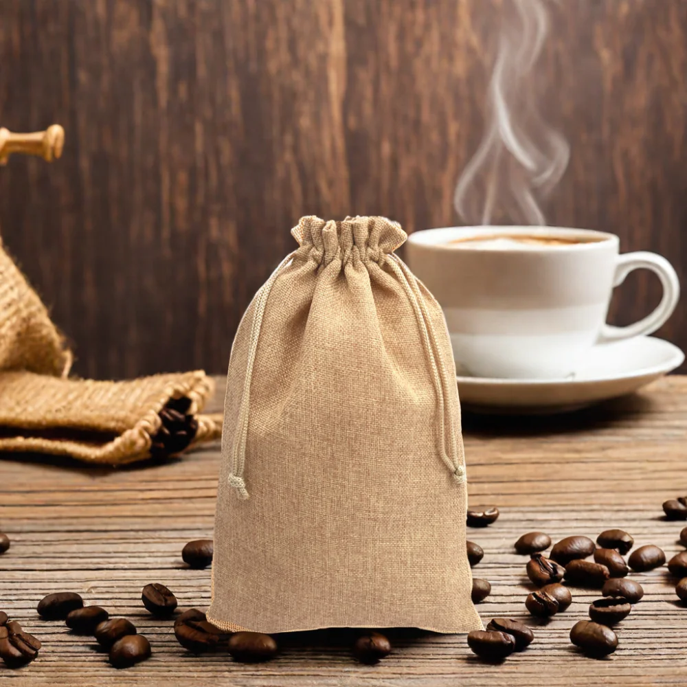 Eco-Friendly Hessian Burlap Jute Drawstring Bags For Christmas Party Wedding Favor Seed Jewelry Craft Dust Jute Pouch With Logo