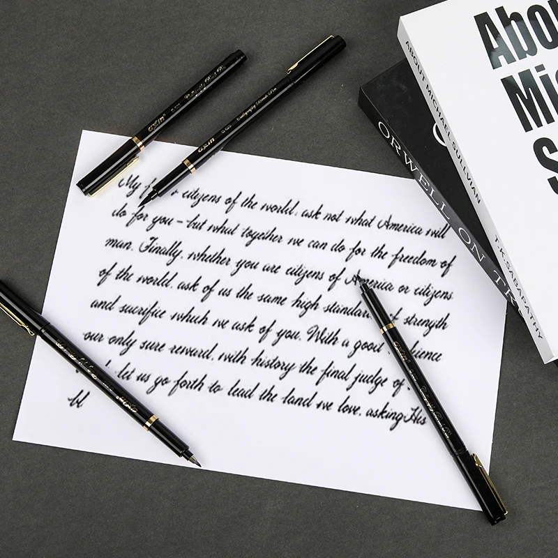 GXIN 4pcs/set hot sell calligraphy brush pen waterproof hand lettering beginners art marker supplier price calligraphy markers