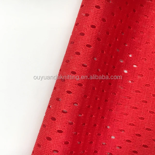 Warp Knitted 120gsm Polyester Tricot Pin Hole Mesh Fabric For Lined Mesh Shorts