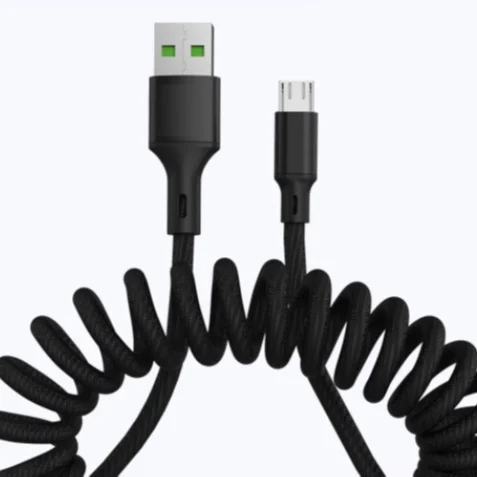 
2020 New Customized 1ft 3ft 6ft 10ft Flexible Spring Braided Fast Charging Micro USB V8 Data Cable Charger 