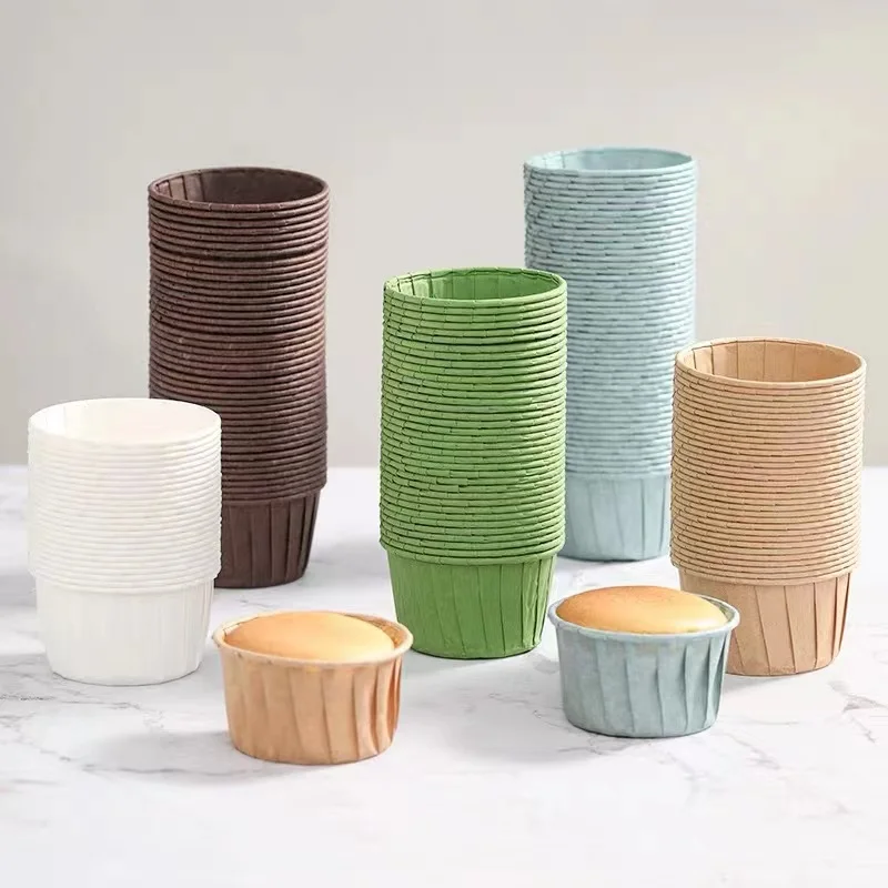 Factory Custom Printed Pet Coated Paper Baking Cups Disposable Oil Proof Muffin Aluminum Cupcake Baking Cups
