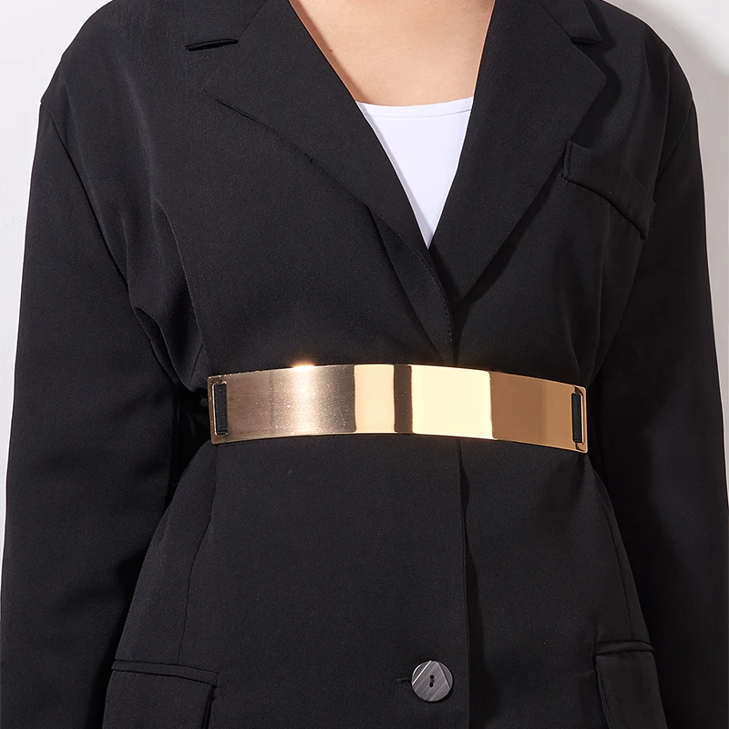 Wholesale Women Simple Girdling Dress Belt Fashion High Waist Black And Apricot Elastic Stretch Cinch Girdle Seal Belt