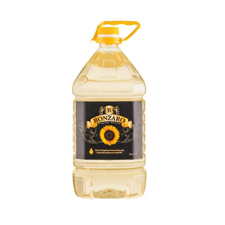 BONZARO Premium Quality Sunflower Oil 3L, produced in Ukraine