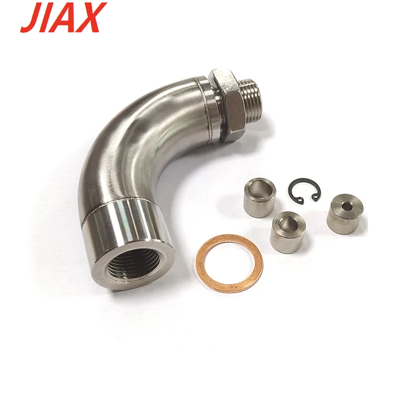 CNC machining Car Exhaust J Type Stainless Steel Oxygen Sensor Limiter adapter Restrictor with Adjustable Gas Flow Circlip