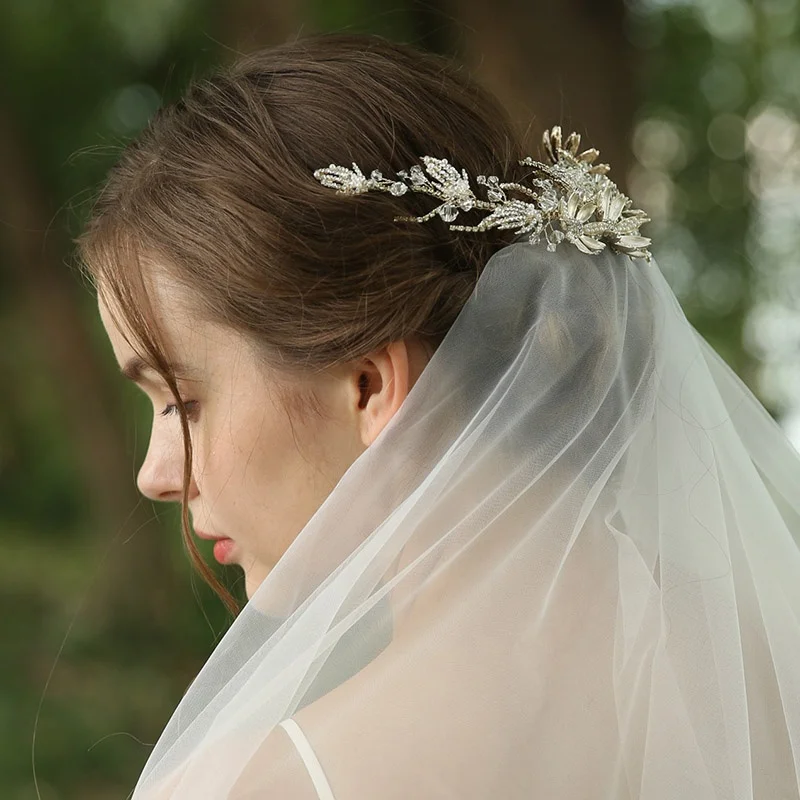 Fashion Hair Accessories Tiara Jewelry Flower Leaf Headband Bridal Hair Band for Wedding