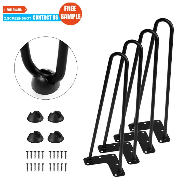 Toco 16 inch hairpin table legs 18 metal  20 inch hairpin table legs brushed metal furniture legs