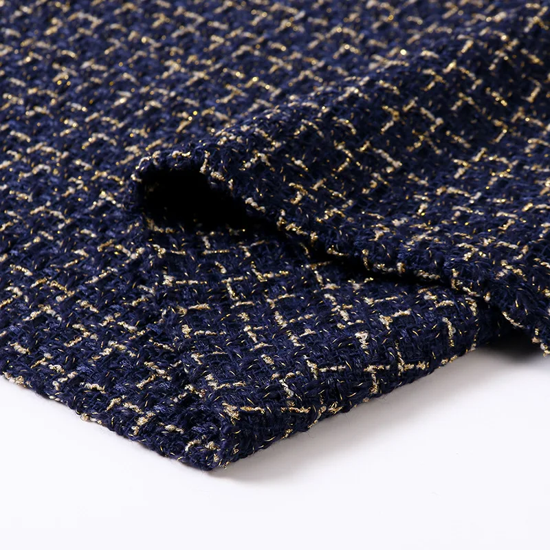 Fashion design  100% polyester  wool like plaid tweed fabric