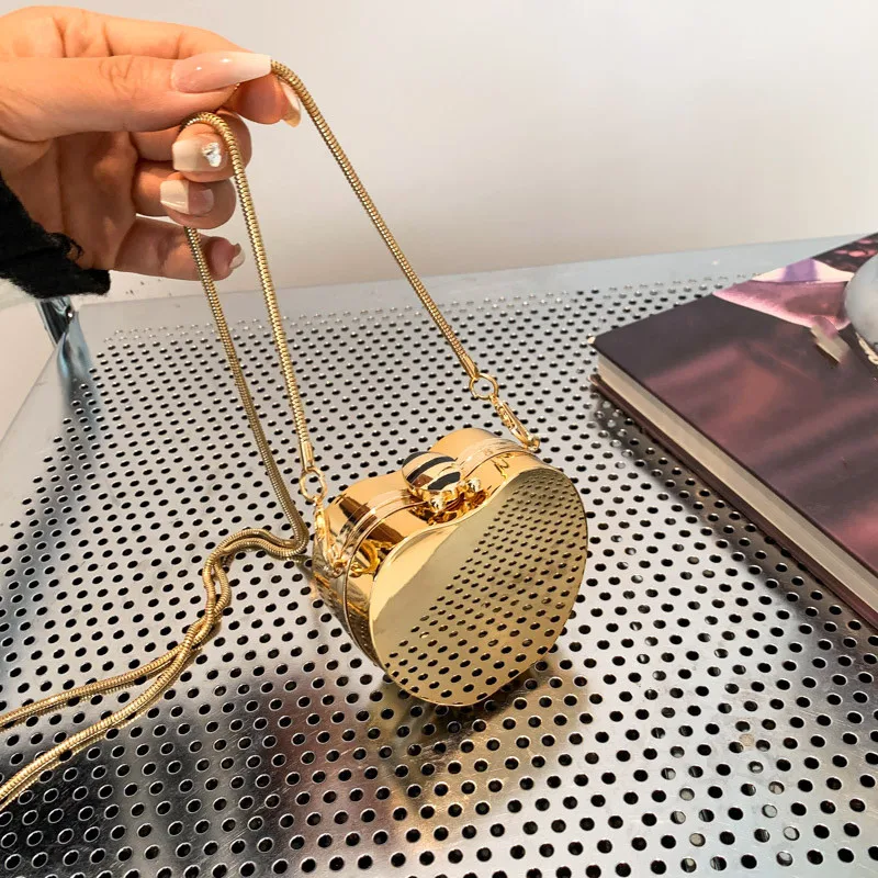 Fashion Ladies New Shiny Acrylic Chain Purse One Shoulder Bag Mini Headphone Handbag for Women