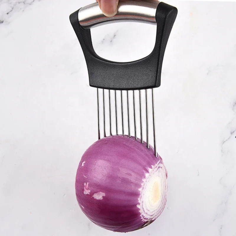 Stainless Steel  kitchen multi-functional vegetable onion potato cutter helper meat soft needle hand protector