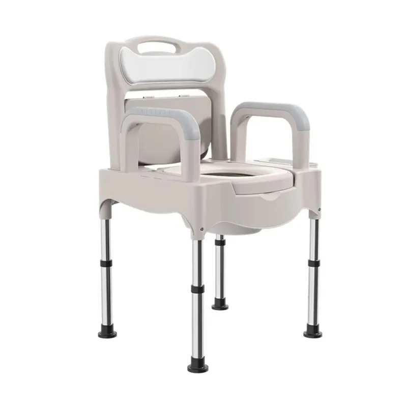 4-in-1 Simple Raised Toilet Seat Medical Bedside Commode Chair Adjustable Toilet Safety Frame Shower Chair for Seniors