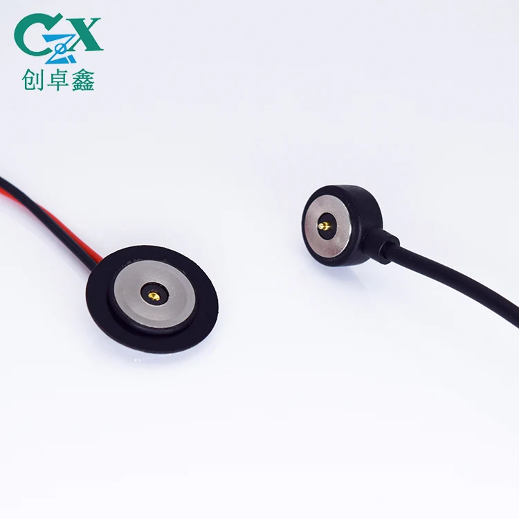 Female And Male Pogo Pin Thin Round 2 Pin Magnetic Connector 2022 New Design Wearable Device Magnetic Charging Cable