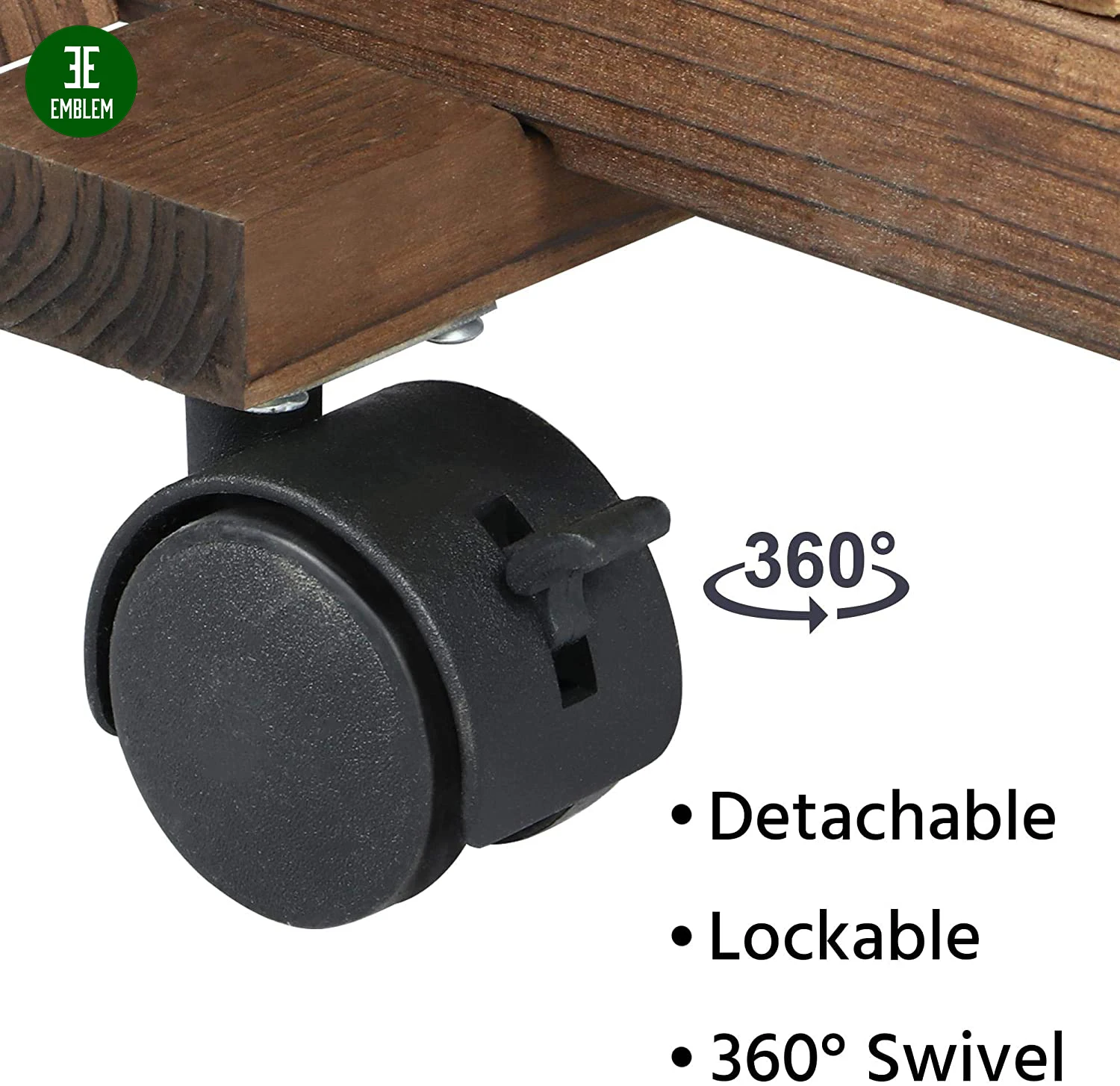 Rolling Plant Stand Shelf Indoor - 6 Tier Wood Plant Pots Shelves Tiered Flower Rack Holder Stand with Detachable Wheels