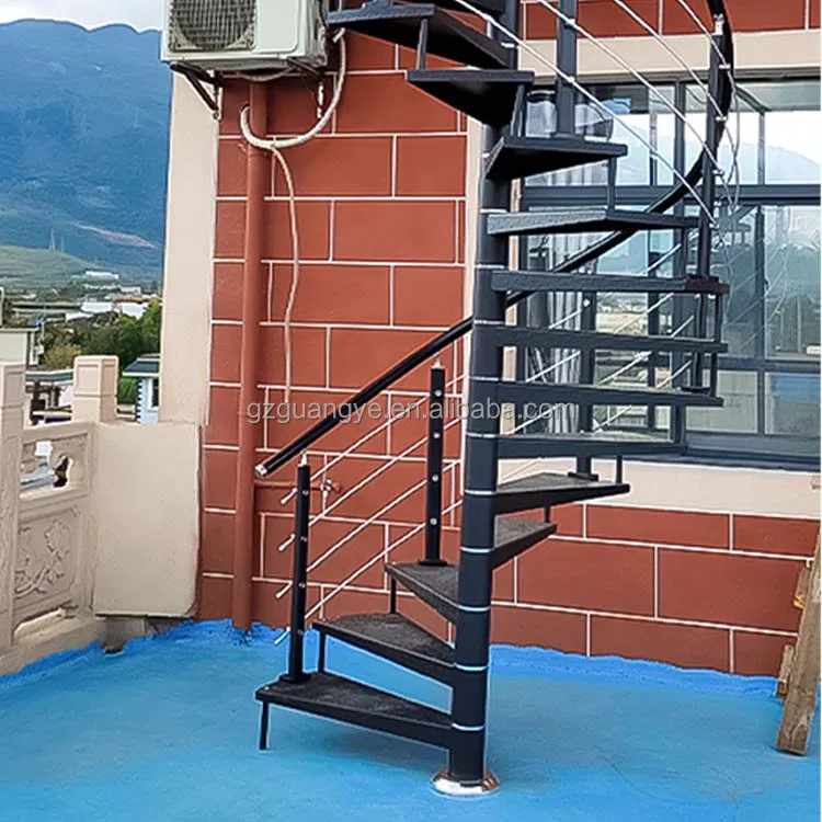 China factory supply wood steel spiral round stairs spiral stairs outdoors cheap price for steel spiral stairs