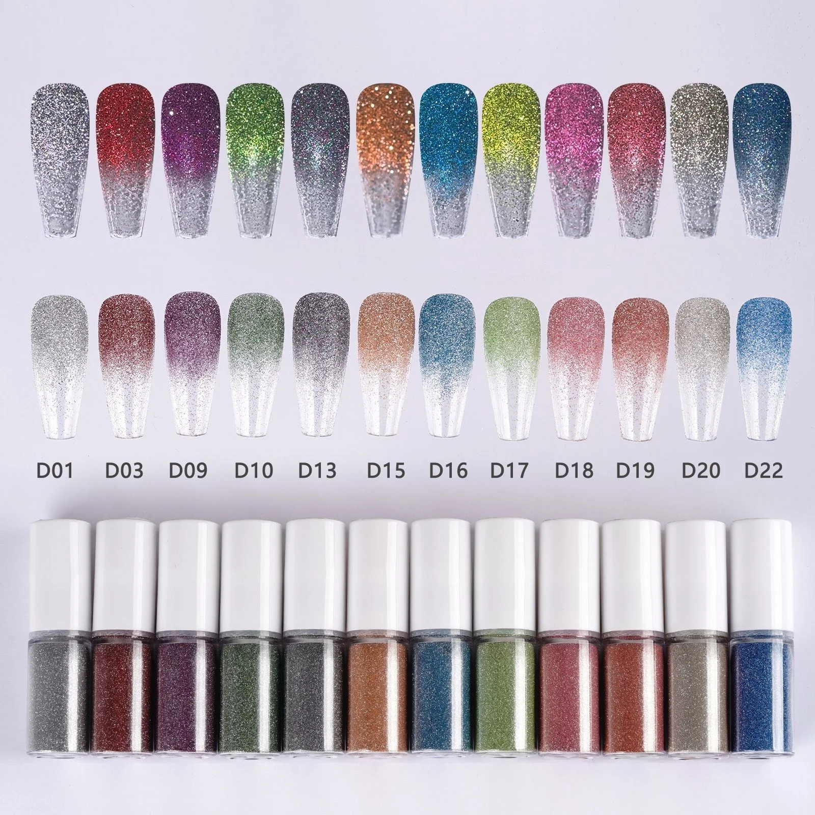 New Upgraded Version of Broken Diamond Spray Powder Nail Art Gradient Glitter Fairy Powder Neon Powder Flash