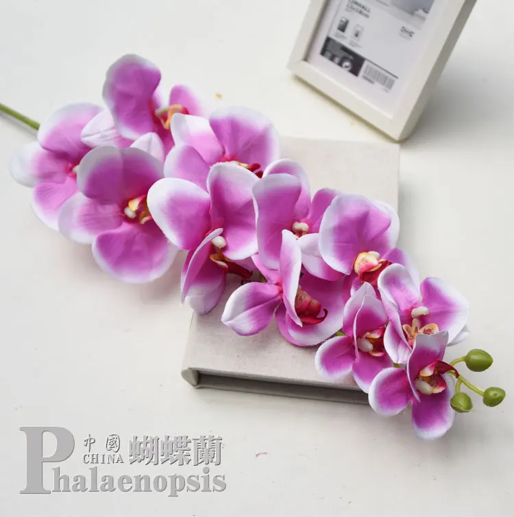 Orchid Stems Artificial Flowers Real Touch Latex Faux Phalaenopsis Branches