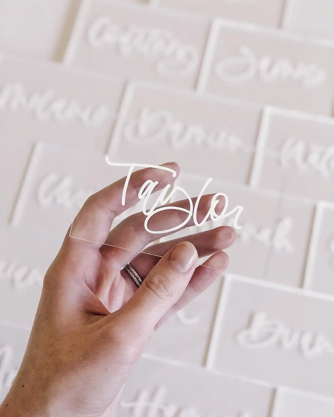 Blank Acrylic Escort Plates Name Cards Clear Place for