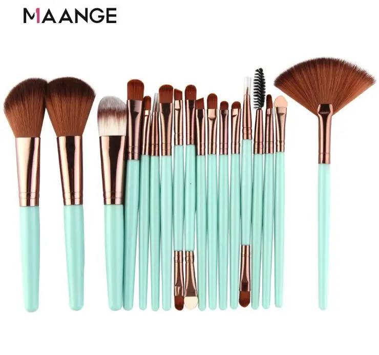 MAANGE 18 Pcs Makeup Brushes Set Powder Foundation Blush Eye Shadow Blend Cosmetic Beauty Make Up Brush Tool Kit