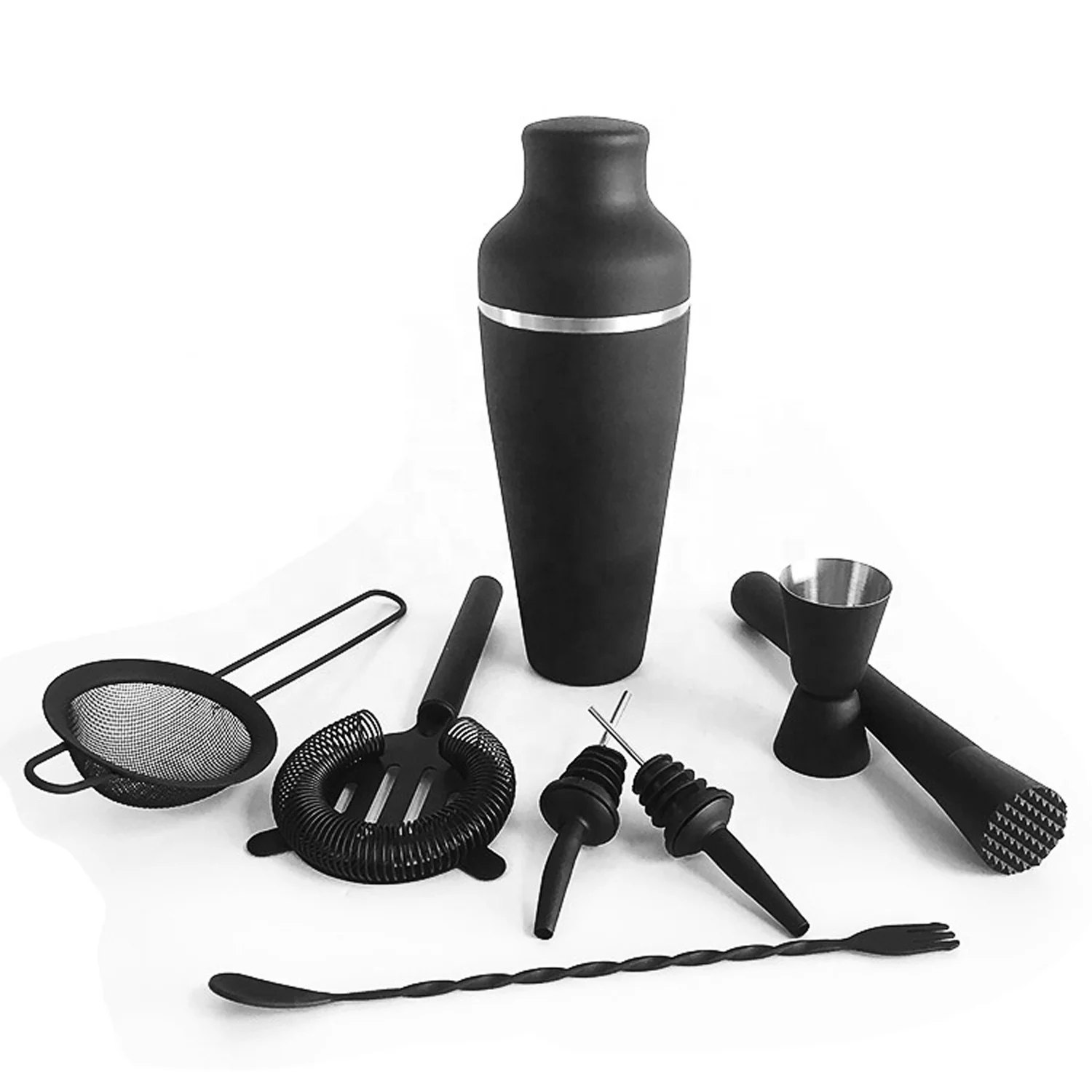 Cocktail shaker best sellers 2023 factory price bar accessories bar tool set golden supplier matte black cocktail shaker