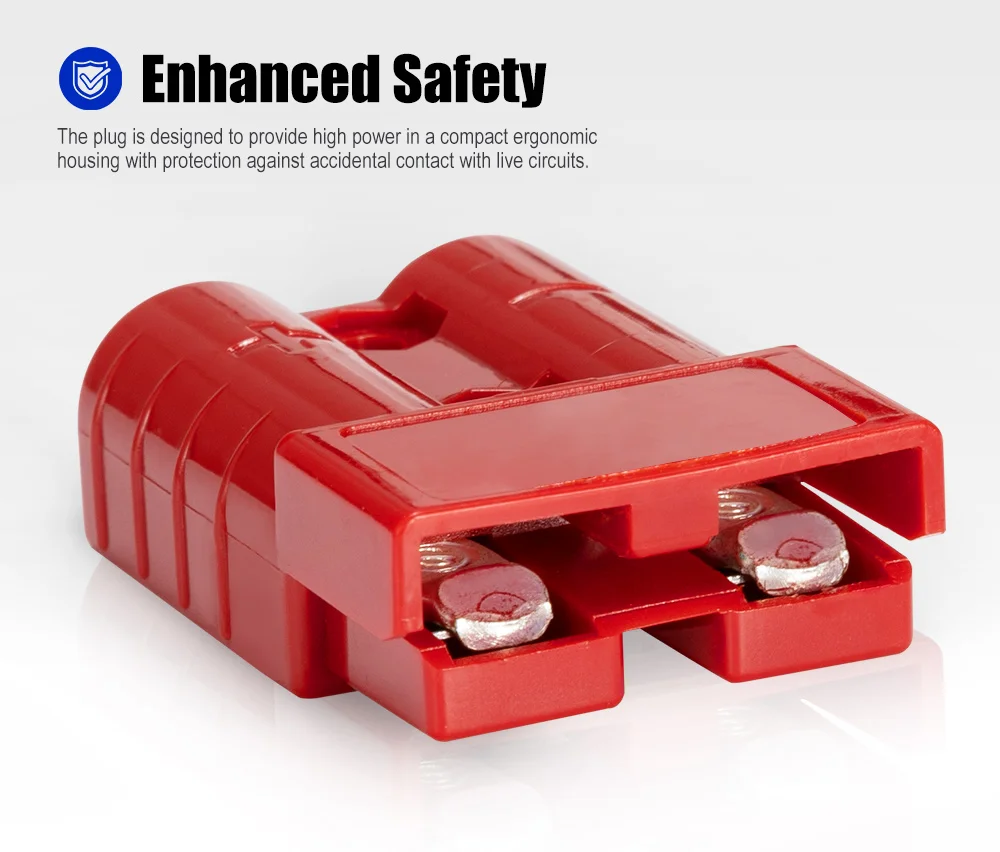 Red Waterproof 12V 24V 6AWG 50A Anderson Style Plug Connectors