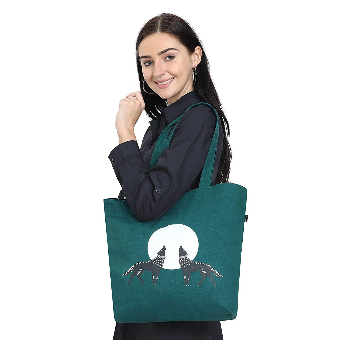 Custom Multicolor Printed Fashion Polyester Canvas Cotton Cloth Bag Algodon Sac En Toile Bolsa Tela Tote Bag Vendor Bolsas De Mo