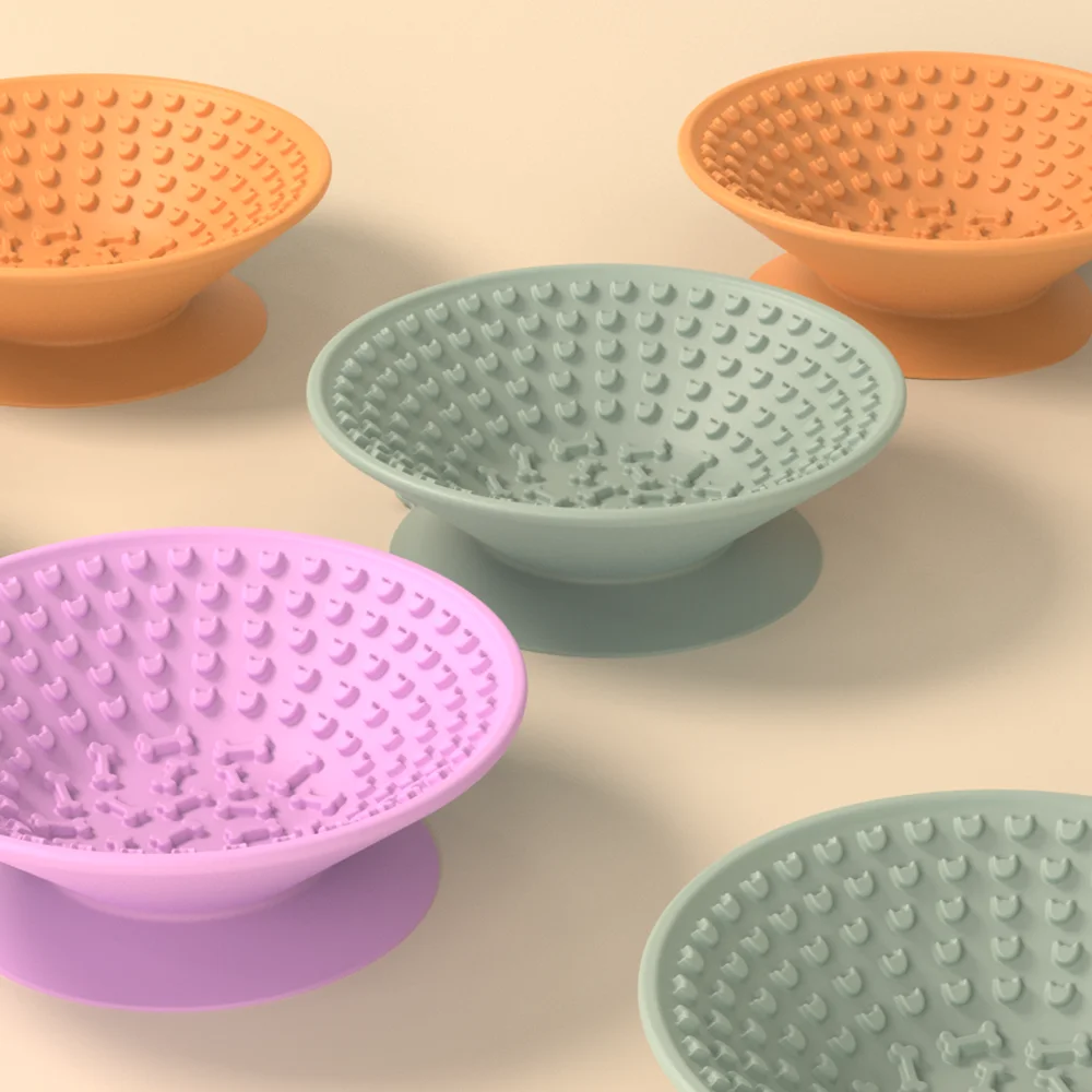 Wholesale Custom Portable Luxury Silicone Pet Feeding Food Water Bowl Slow Feeder Dog Bowls