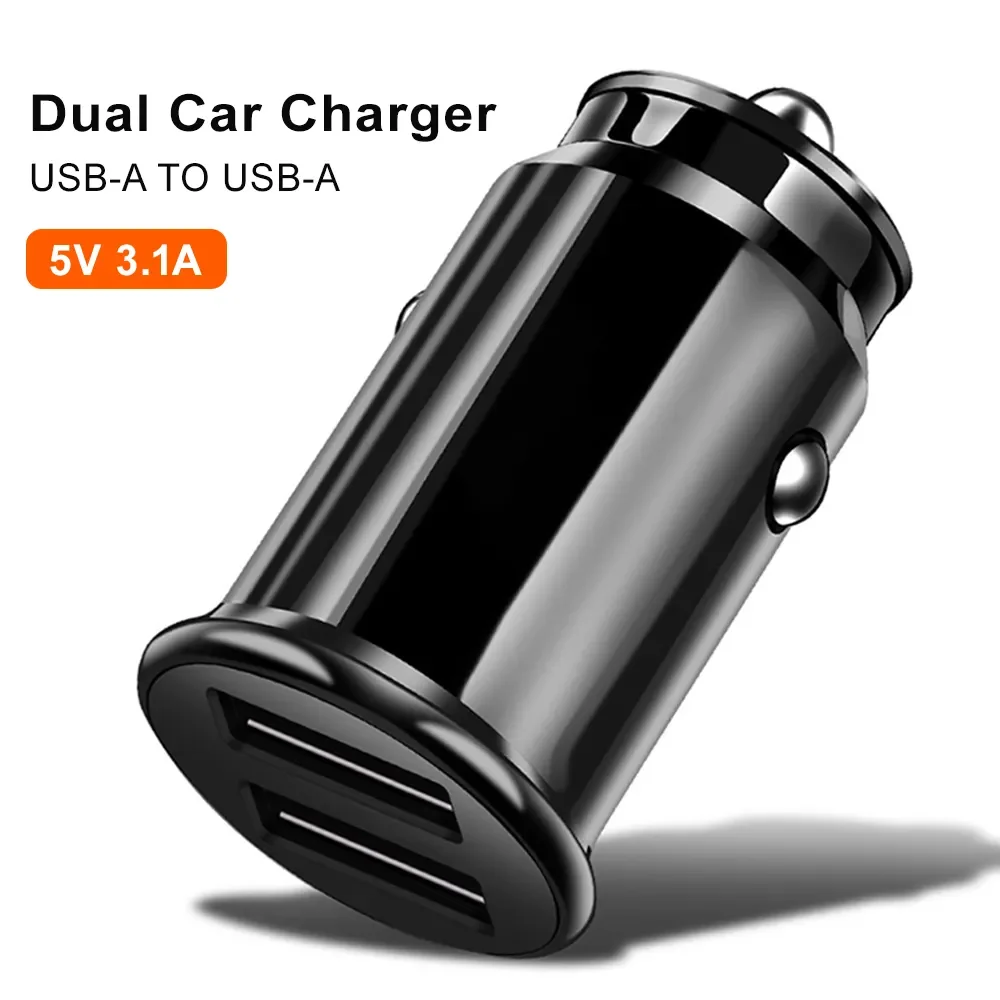 PSDA Mini Fast Dual USB Car Charger Adapter 3.1A Car Charging For Tablet Mobile Phone Car-Charger Double USB Phone Charger