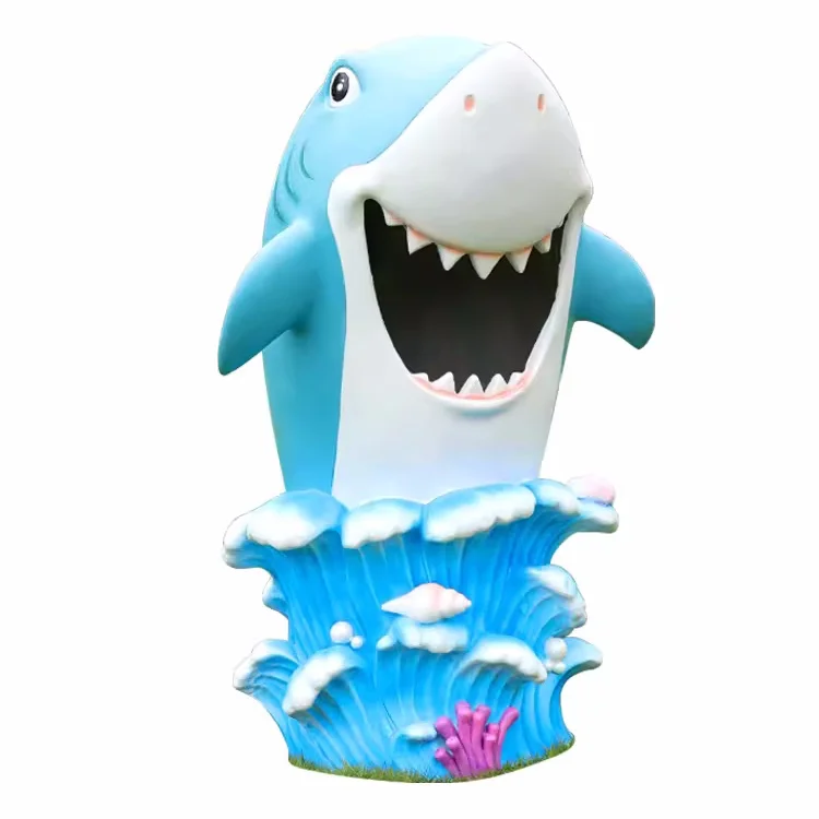 F022 Cartoon trash can fiberglass sculpture outdoor park forest lawn landscape decorations large trash can ornaments