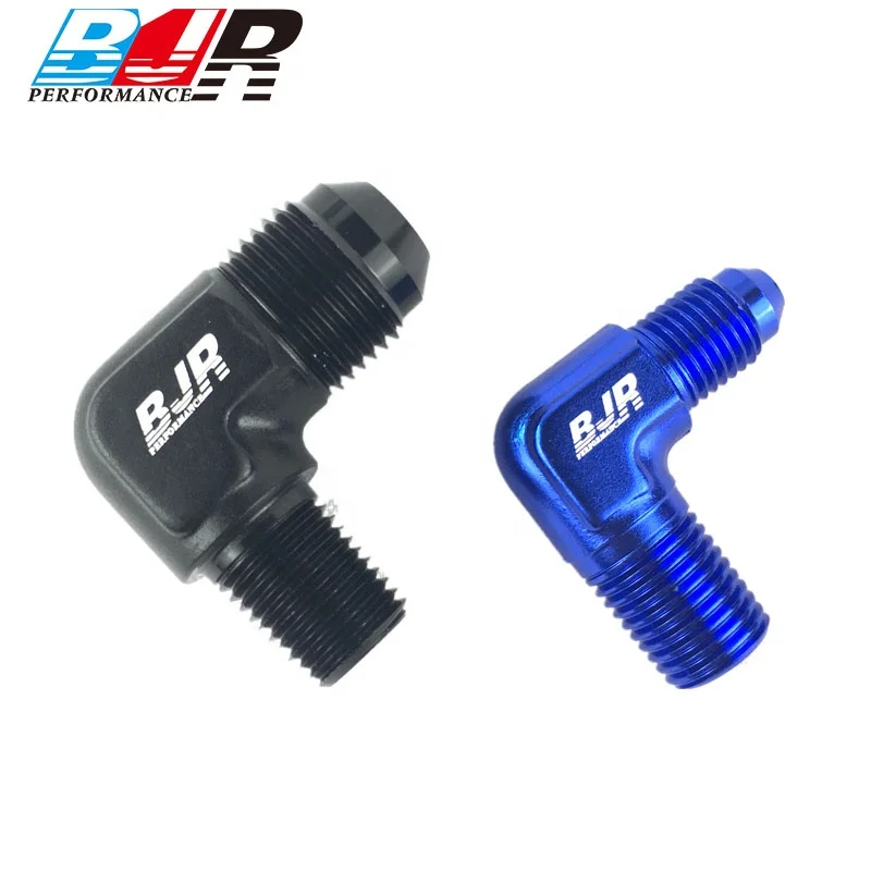BJR AN6 90 Degree Male Fuel Hose Connector  AN To NPT Fitting Adapter